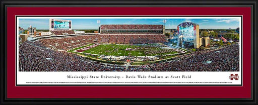 Mississippi State Bulldogs Football Panoramic - Davis Wade Stadium Panorama  Deluxe Frame
