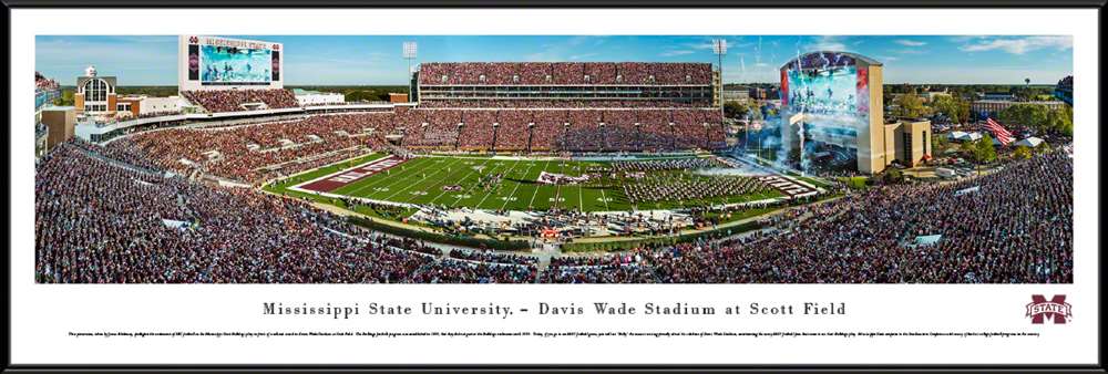 Mississippi State Bulldogs Football Panoramic - Davis Wade Stadium Panorama  Standard Frame