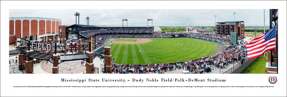 Mississippi State Bulldogs Baseball Poster - Dudy Noble Field Panorama  Unframed