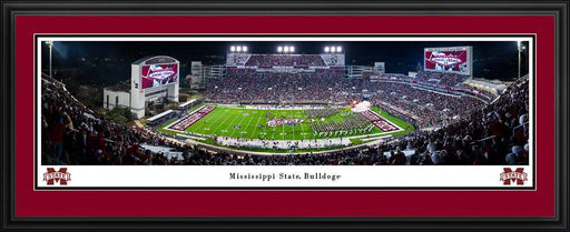 Mississippi State Bulldogs Football Panoramic Picture - Davis Wade Stadium Fan Cave Decor  Deluxe Frame