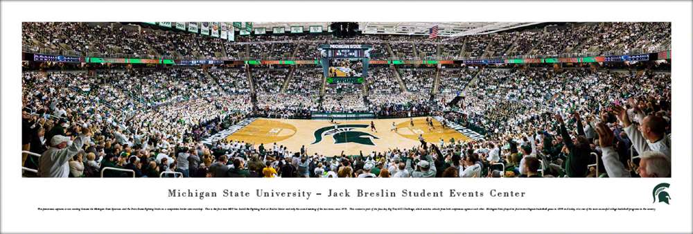 Michigan State Spartans Basketball Panorama - Breslin Student Events Center  Unframed