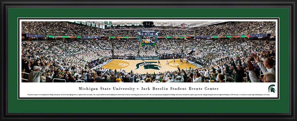 Michigan State Spartans Basketball Panorama - Breslin Student Events Center  Deluxe Frame