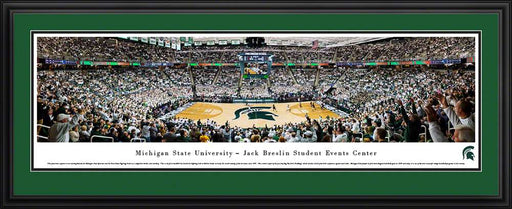 Michigan State Spartans Basketball Panorama - Breslin Student Events Center  Deluxe Frame