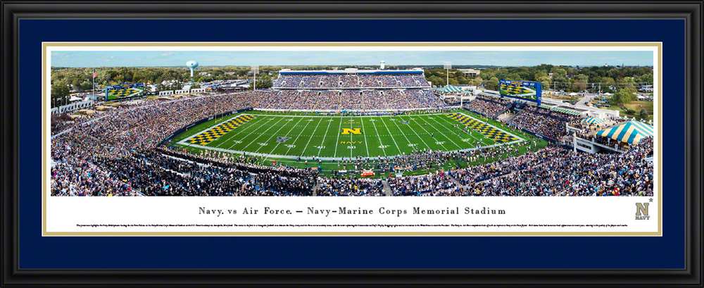 Navy Midshipmen Football Panoramic Picture - Navy-Marine Corps Memorial Stadium  Deluxe Frame