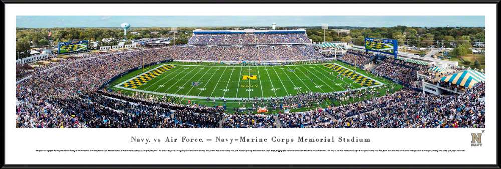 Navy Midshipmen Football Panoramic Picture - Navy-Marine Corps Memorial Stadium  Standard Frame