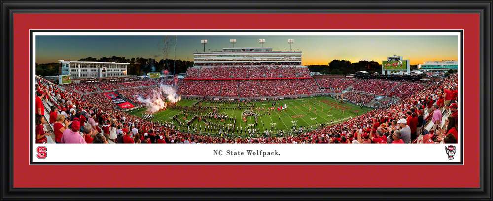North Carolina State Wolfpack Football Panoramic Fan Cave Decor - Carter-Finley Stadium Picture  Deluxe Frame