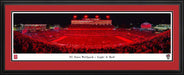 North Carolina State Wolfpack Football Panoramic Picture - "Light It Red" Carter-Finley Stadium Fan Cave Decor  Deluxe Frame