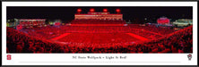 North Carolina State Wolfpack Football Panoramic Picture - "Light It Red" Carter-Finley Stadium Fan Cave Decor  Standard Frame