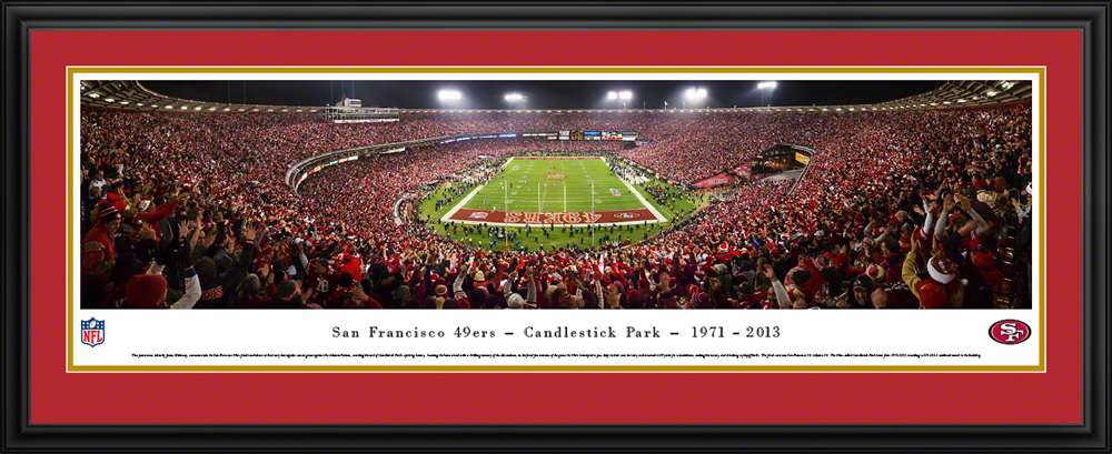 San Francisco 49ers Panoramic - Candlestick Park Panoramic  Deluxe Frame