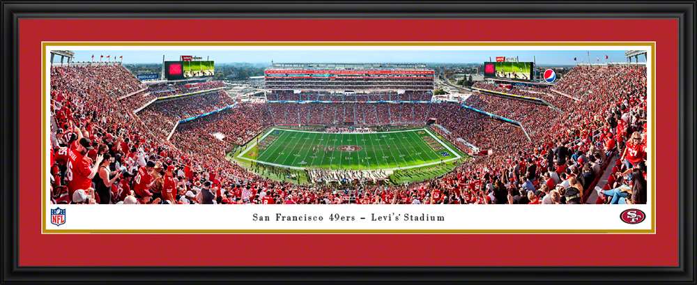 San Francisco 49ers Panoramic Poster - Levi's Stadium Picture 50 Yard  Deluxe Frame
