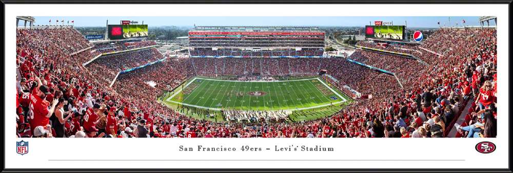 San Francisco 49ers Panoramic Poster - Levi's Stadium Picture 50 Yard  Standard Frame