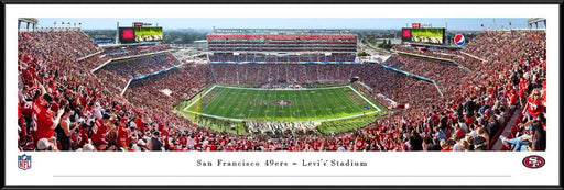 San Francisco 49ers Panoramic Poster - Levi's Stadium Picture 50 Yard  Standard Frame