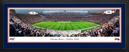 Chicago Bears 100 Seasons Panoramic Poster - Soldier Field Picture  Deluxe Frame
