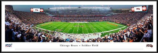 Chicago Bears 100 Seasons Panoramic Poster - Soldier Field Picture  Standard Frame
