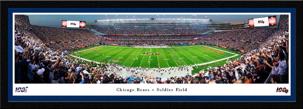 Chicago Bears 100 Seasons Panoramic Poster - Soldier Field Picture  Select Frame