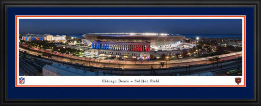 Soldier Field Panoramic Picture - Chicago Bears NFL Fan Cave Decor  Deluxe Frame