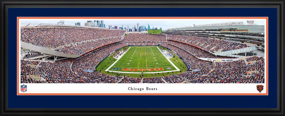 Chicago Bears - Soldier Field - Skyline Panorama Print - Deluxe Frame