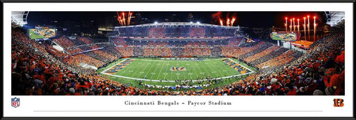 Cincinnati Bengals Stripe the Jungle Panoramic Picture - Paycor Stadium NFL Fan Cave Decor  Standard Frame