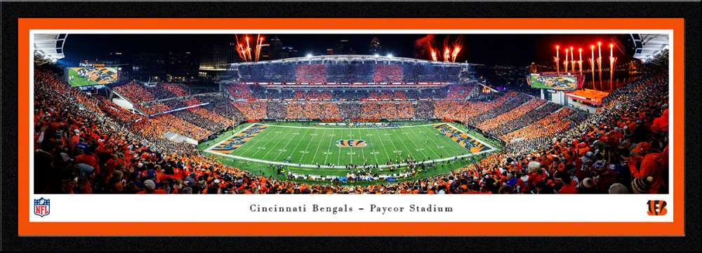 Cincinnati Bengals Stripe the Jungle Panoramic Picture - Paycor Stadium NFL Fan Cave Decor  Select Frame
