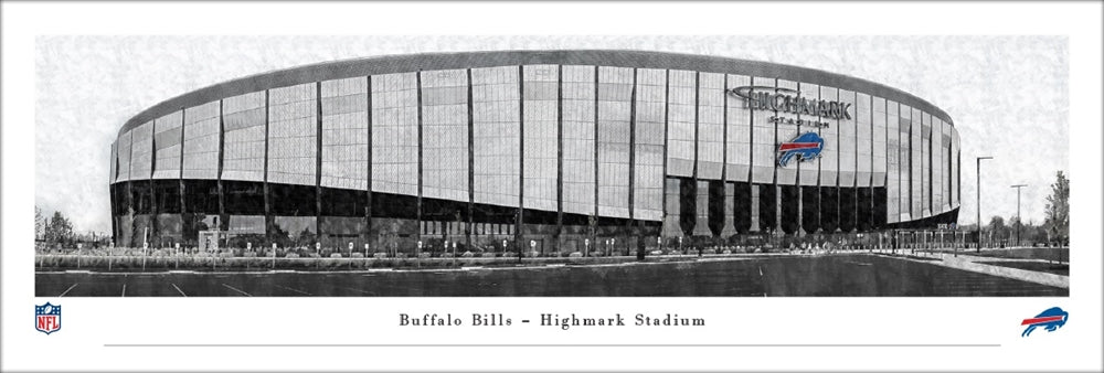 Buffalo Bill Highmark Stadium "Line Art" – Unframed