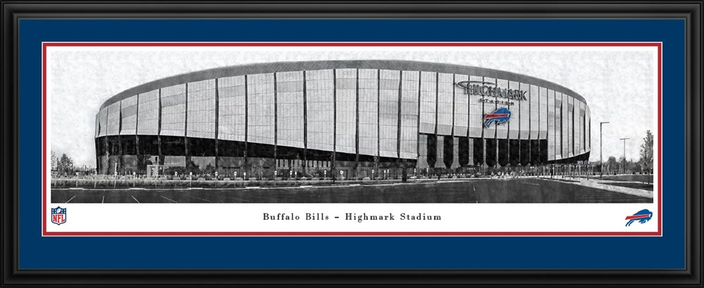 Buffalo Bill Highmark Stadium "Line Art" - Deluxe Frame