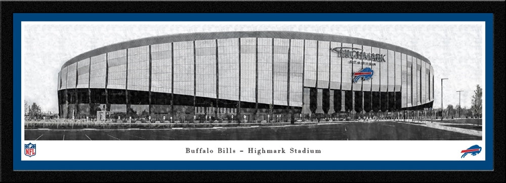 Buffalo Bill Highmark Stadium "Line Art" - Select Frame