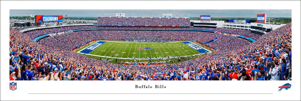 Buffalo Bills Panoramic Poster - Highmark Stadium NFL Fan Cave Wall Decor   Unframed