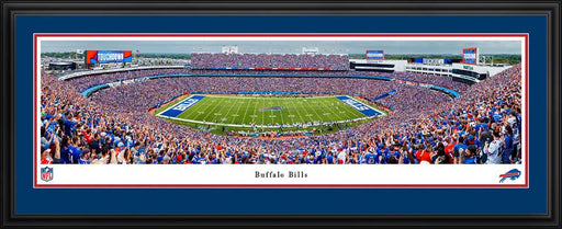 Buffalo Bills Panoramic Poster - Highmark Stadium NFL Fan Cave Wall Decor   Deluxe Frame