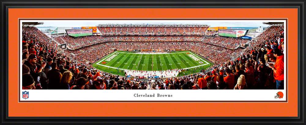 Cleveland Browns Panoramic Poster - FirstEnergy Stadium NFL Fan Cave Decor  Deluxe Frame