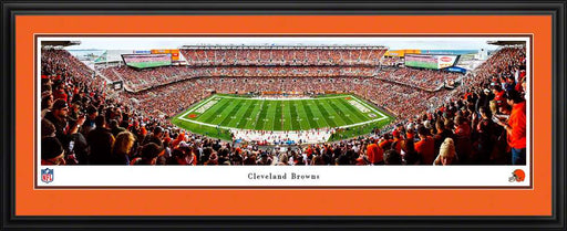 Cleveland Browns Panoramic Poster - FirstEnergy Stadium NFL Fan Cave Decor  Deluxe Frame