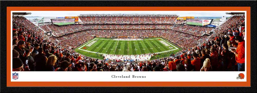 Cleveland Browns Panoramic Poster - FirstEnergy Stadium NFL Fan Cave Decor  Select Frame