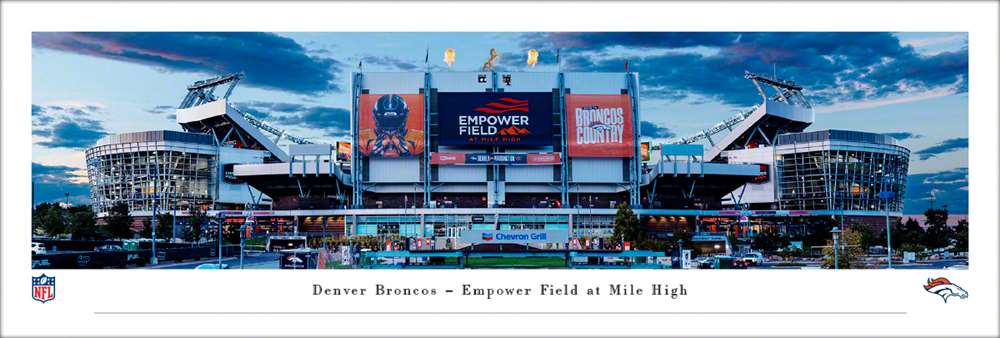 Denver Broncos NFL Fan Cave Decor - Empower Field at Mile High Stadium Panoramic Picture  Unframed