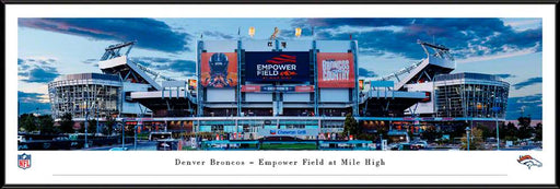 Denver Broncos NFL Fan Cave Decor - Empower Field at Mile High Stadium Panoramic Picture  Standard Frame