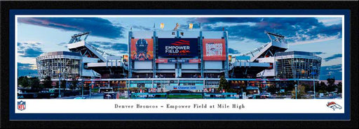 Denver Broncos NFL Fan Cave Decor - Empower Field at Mile High Stadium Panoramic Picture  Select Frame