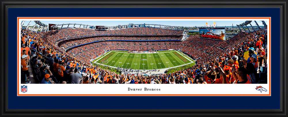 Denver Broncos at Empower Field at Mile High Stadium Panoramic Picture - NFL Fan Cave Decor  Deluxe Frame