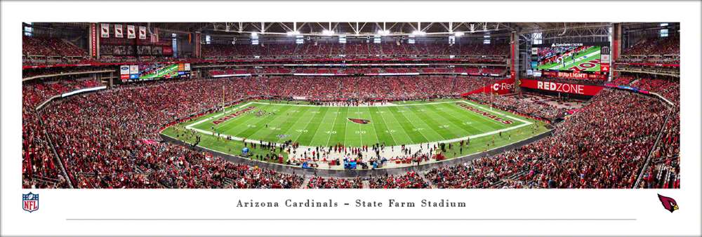 Arizona Cardinals Panoramic Poster - State Farm Stadium Picture  Unframed