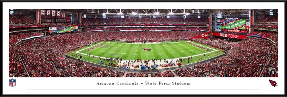 Arizona Cardinals Panoramic Poster - State Farm Stadium Picture  Standard Frame