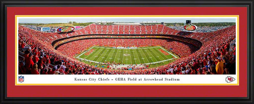 Kansas City Chiefs Panoramic Poster - Arrowhead Stadium NFL Fan Cave Decor  Deluxe Frame