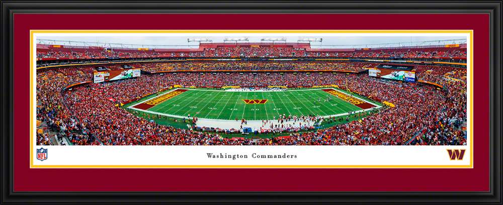 Washington Commanders Panoramic Picture - FedEx Field NFL Fan Cave Decor  Deluxe Frame