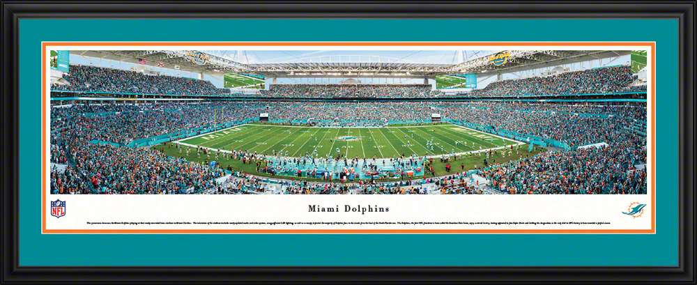 Miami Dolphins Panoramic Picture - Hard Rock Stadium  Deluxe Frame