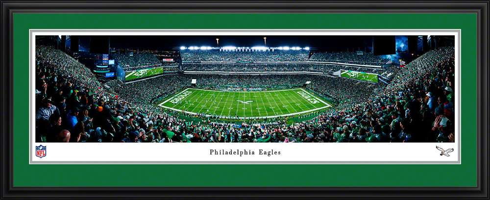 Philadelphia Eagles Throwback Game Panoramic Picture - NFL Lincoln Financial Field Fan Cave Decor  Deluxe Frame