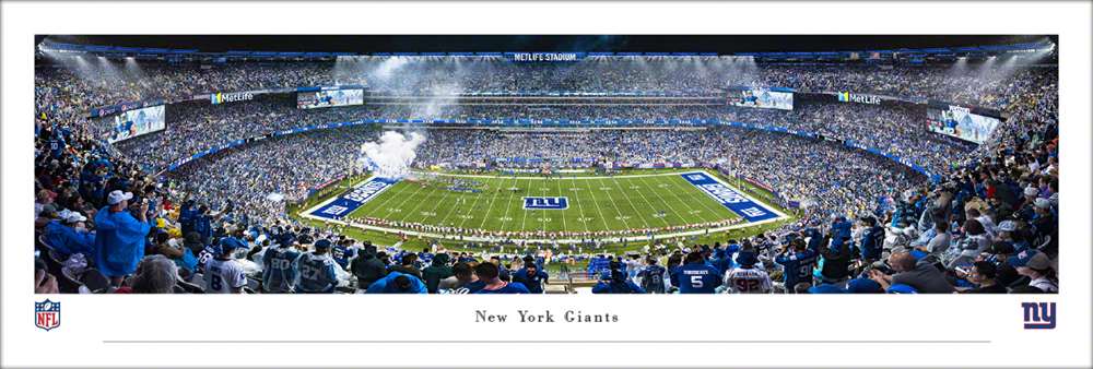 New York Giants Panoramic Picture - MetLife Stadium NFL Fan Cave Decor  Unframed
