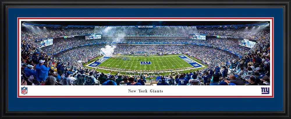 New York Giants Panoramic Picture - MetLife Stadium NFL Fan Cave Decor  Deluxe Frame