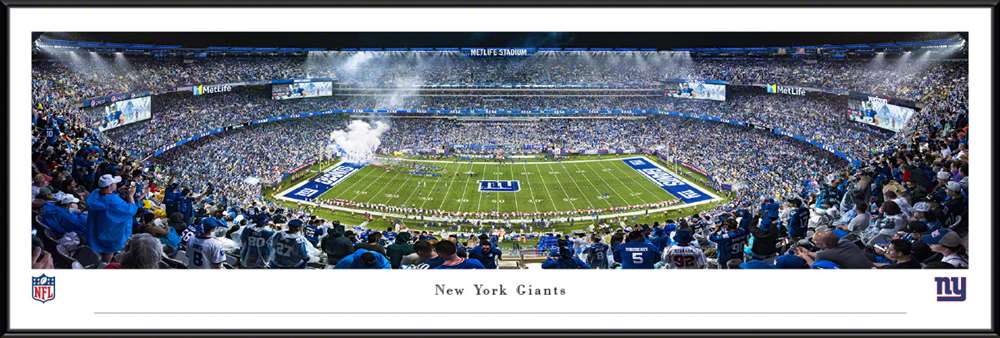 New York Giants Panoramic Picture - MetLife Stadium NFL Fan Cave Decor  Standard Frame
