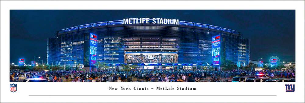 MetLife Stadium NFL Fan Cave Decor - New York Giants Panoramic Picture  Unframed