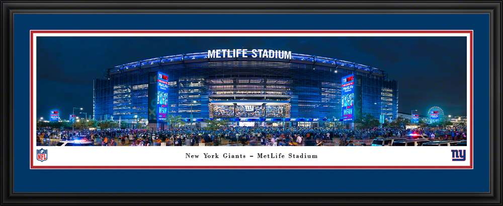 MetLife Stadium NFL Fan Cave Decor - New York Giants Panoramic Picture  Deluxe Frame