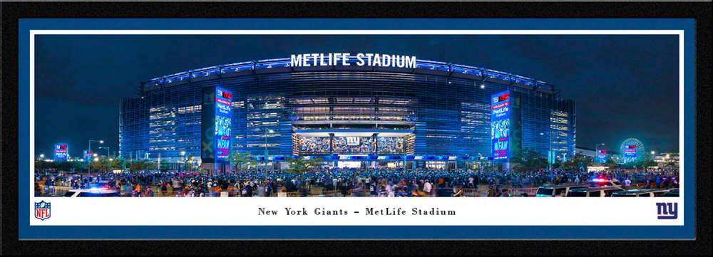 MetLife Stadium NFL Fan Cave Decor - New York Giants Panoramic Picture  Select Frame