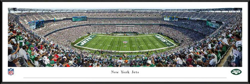 New York Jets Panoramic Poster - MetLife Stadium NFL Fan Cave Decor  Standard Frame
