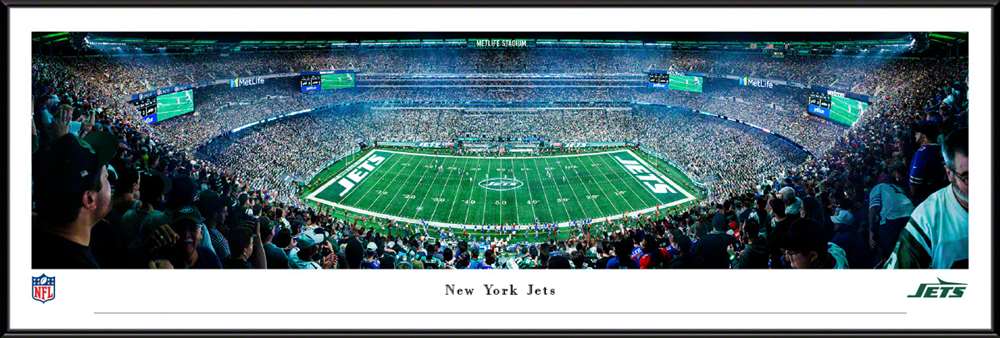 New York Jets Panoramic Picture - MetLife Stadium NFL Fan Cave Decor  Standard Frame