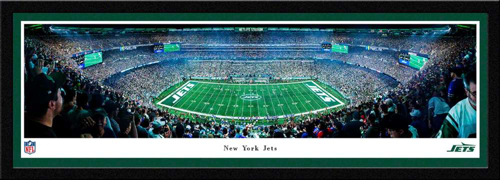 New York Jets Panoramic Picture - MetLife Stadium NFL Fan Cave Decor  Select Frame